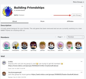 interface to join a roblox group