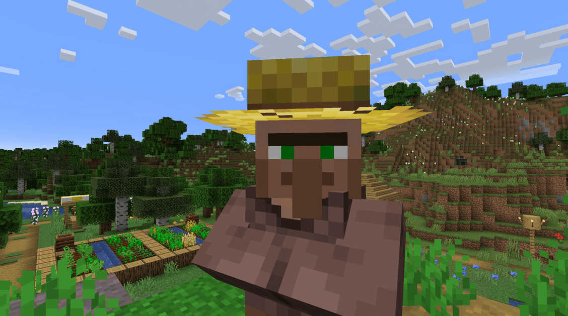 A villager in Minecraft